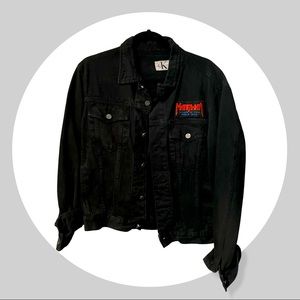 Calvin Klein Black Jean Jacket Man o War Patch